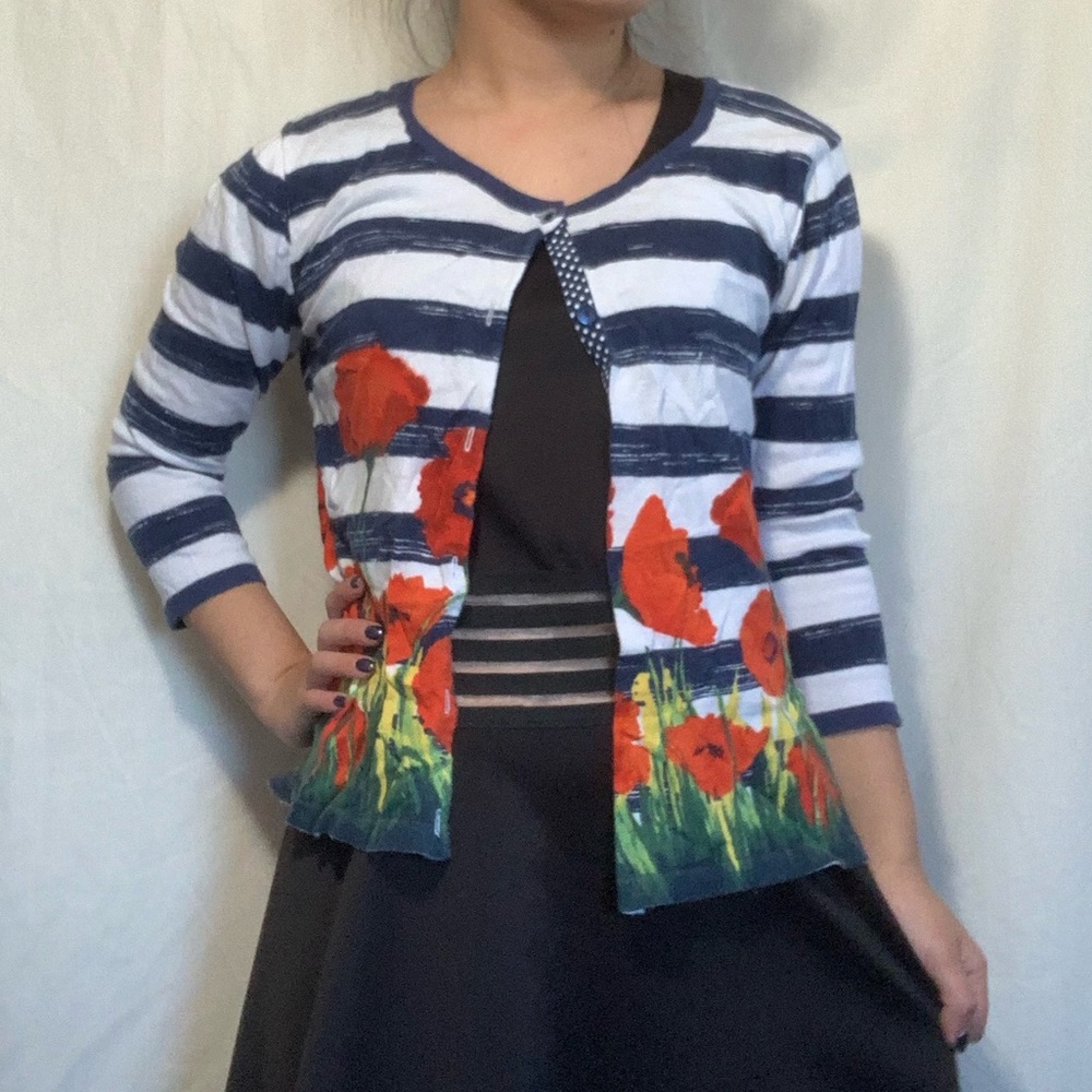 🛍 August Silk Poppy Cardigan